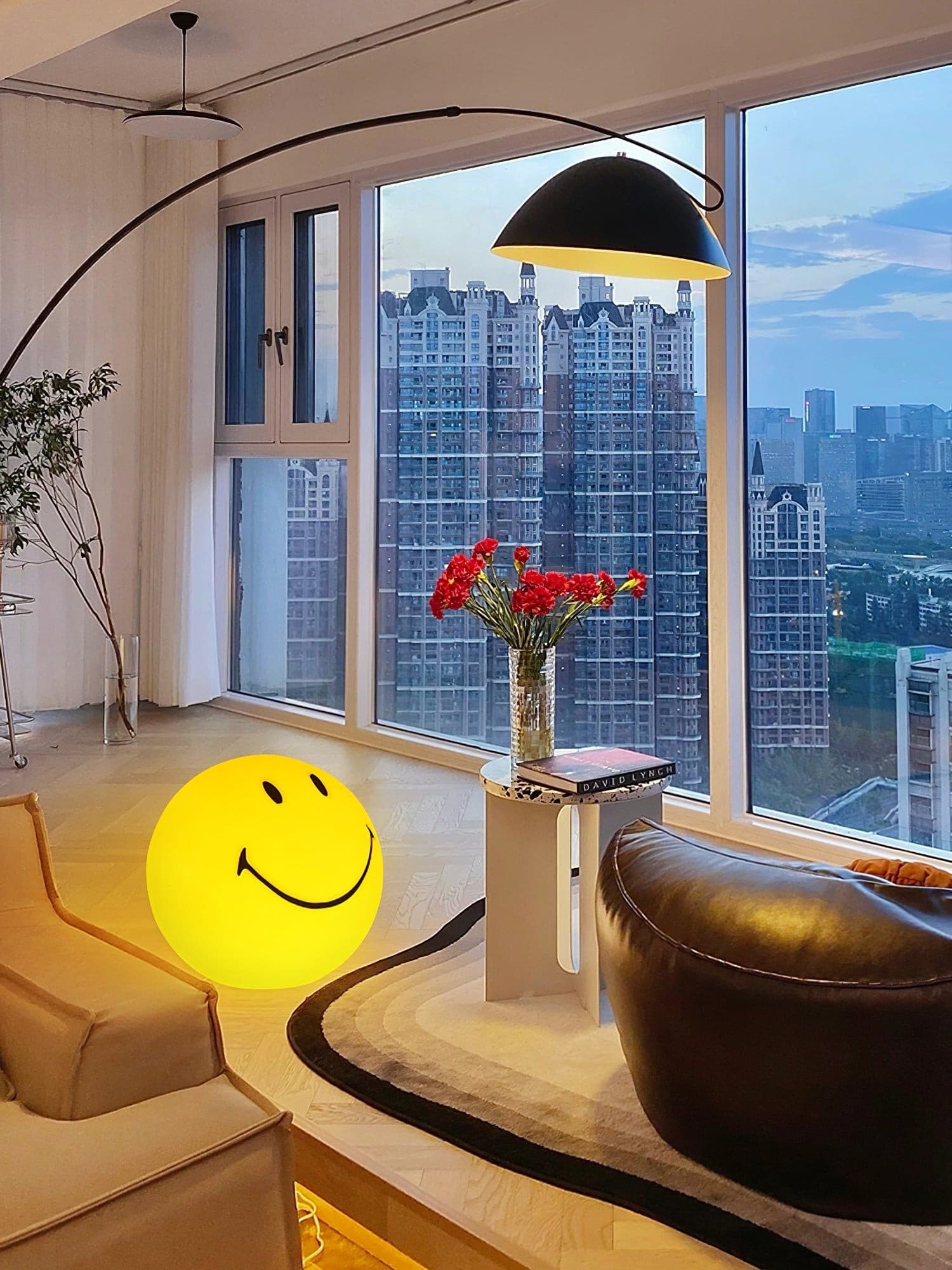 Table Lamp Polypropylene 9 in Yellow Playroom Bedroom Decorative LED Night Light | Thomler