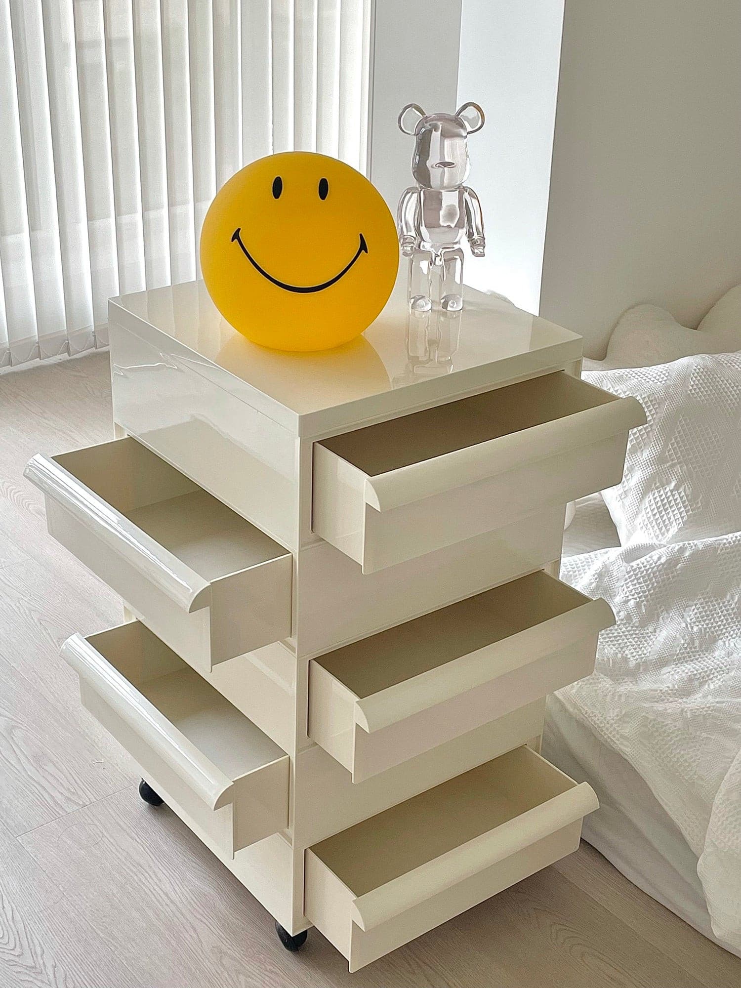 Table Lamp Polypropylene 9 in Yellow Playroom Bedroom Decorative LED Night Light | Thomler