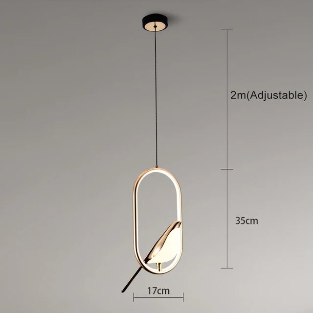 Hanging Ceiling Light with Sculptural Bird Accent and LED Illumination for Living Room, Bedroom & Entryway | Thomler