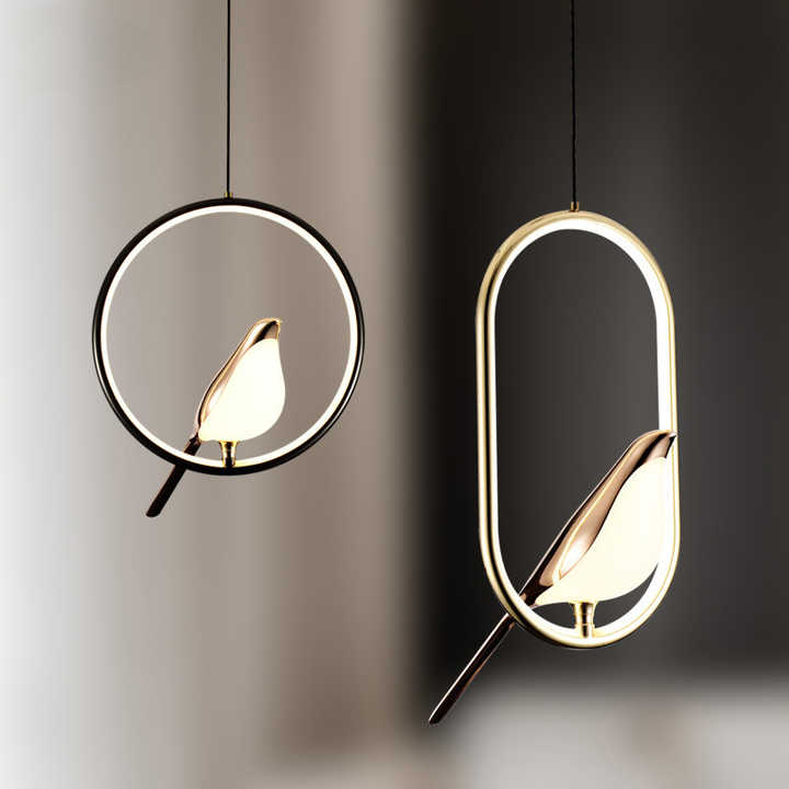 Hanging Ceiling Light with Sculptural Bird Accent and LED Illumination for Living Room, Bedroom & Entryway | Thomler