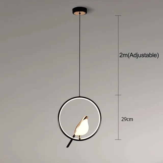 Hanging Ceiling Light with Sculptural Bird Accent and LED Illumination for Living Room, Bedroom & Entryway | Thomler