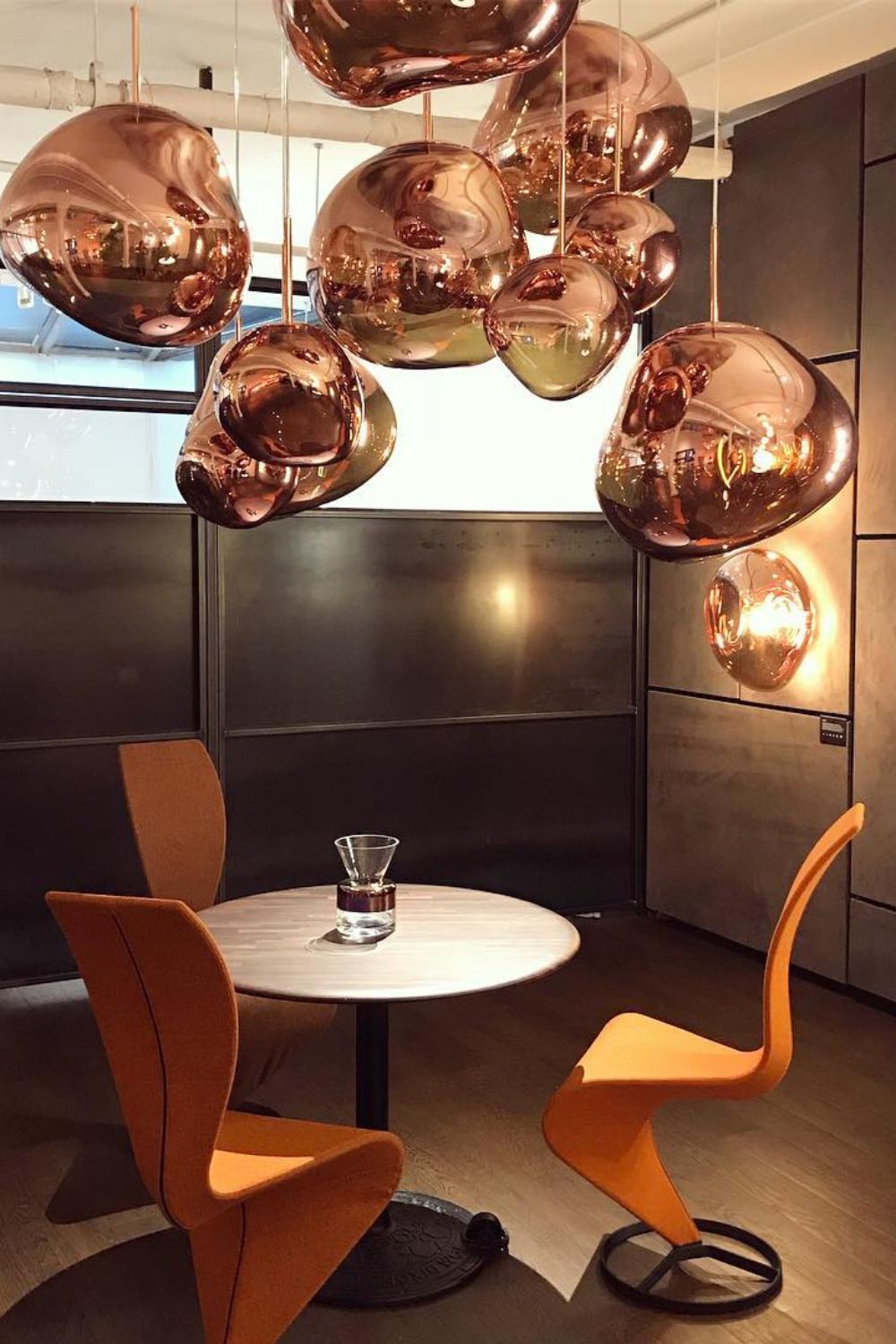 Modern Lava Pendant Lamp 7 in Copper Chrome Gold Ceiling Dining Lighting Mirror Effect Hanging Fixture | Thomler