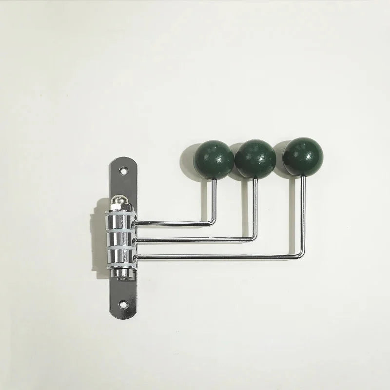 Wall Coat Rack Iron 19.5 cm 4 Hook Hallway Bedroom Bathroom Storage Organiser Retro Round Knob Hanger | Thomler