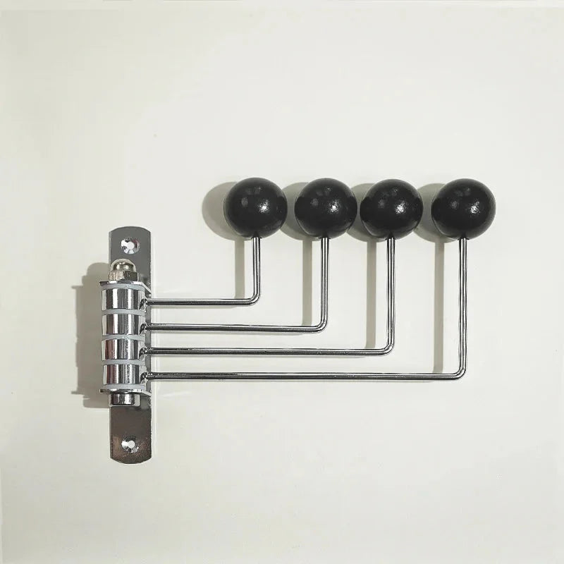Wall Coat Rack Iron 19.5 cm 4 Hook Hallway Bedroom Bathroom Storage Organiser Retro Round Knob Hanger | Thomler