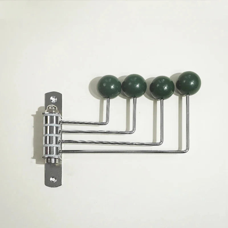 Wall Coat Rack Iron 19.5 cm 4 Hook Hallway Bedroom Bathroom Storage Organiser Retro Round Knob Hanger | Thomler