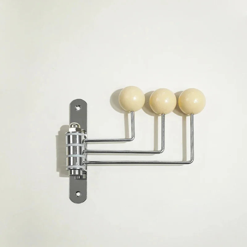 Wall Coat Rack Iron 19.5 cm 4 Hook Hallway Bedroom Bathroom Storage Organiser Retro Round Knob Hanger | Thomler