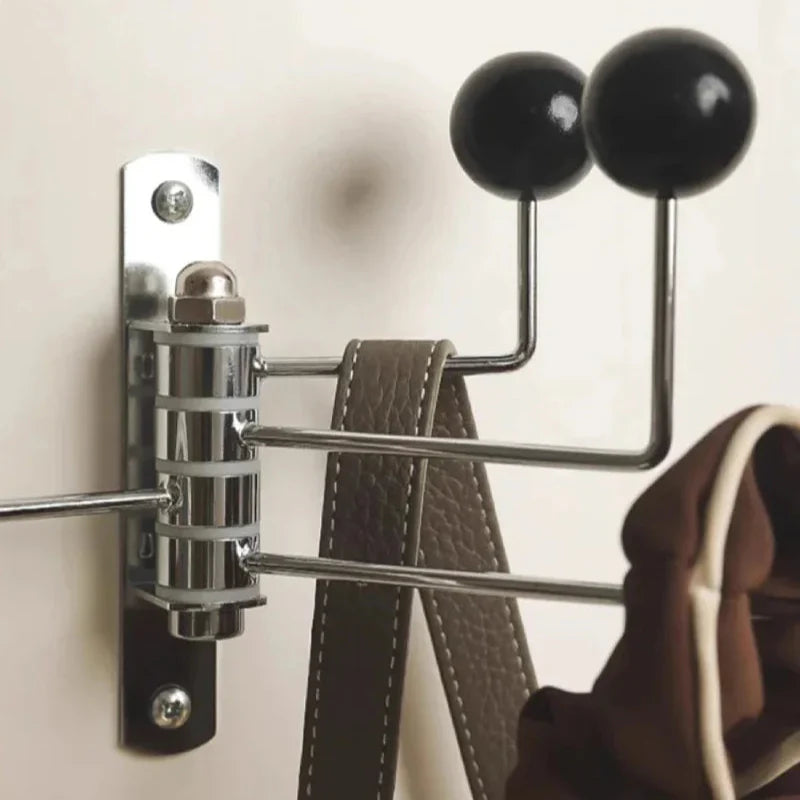 Wall Coat Rack Iron 19.5 cm 4 Hook Hallway Bedroom Bathroom Storage Organiser Retro Round Knob Hanger | Thomler