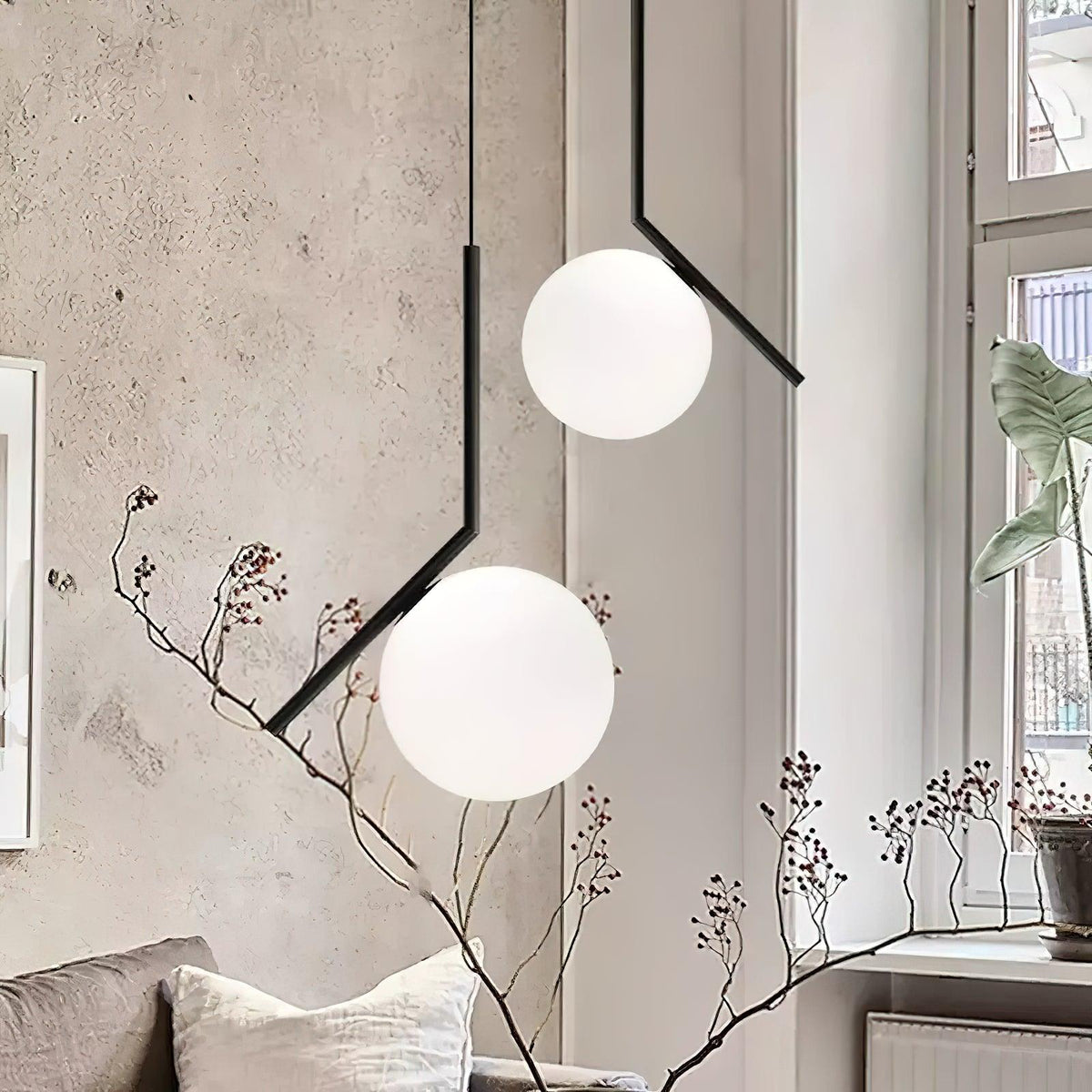 Vintage Glass Globe Hanging Light Fixture with Metal Canopy – Modern Single Bulb Ceiling Lamp for Kitchen Island & Dining Room | Thomler