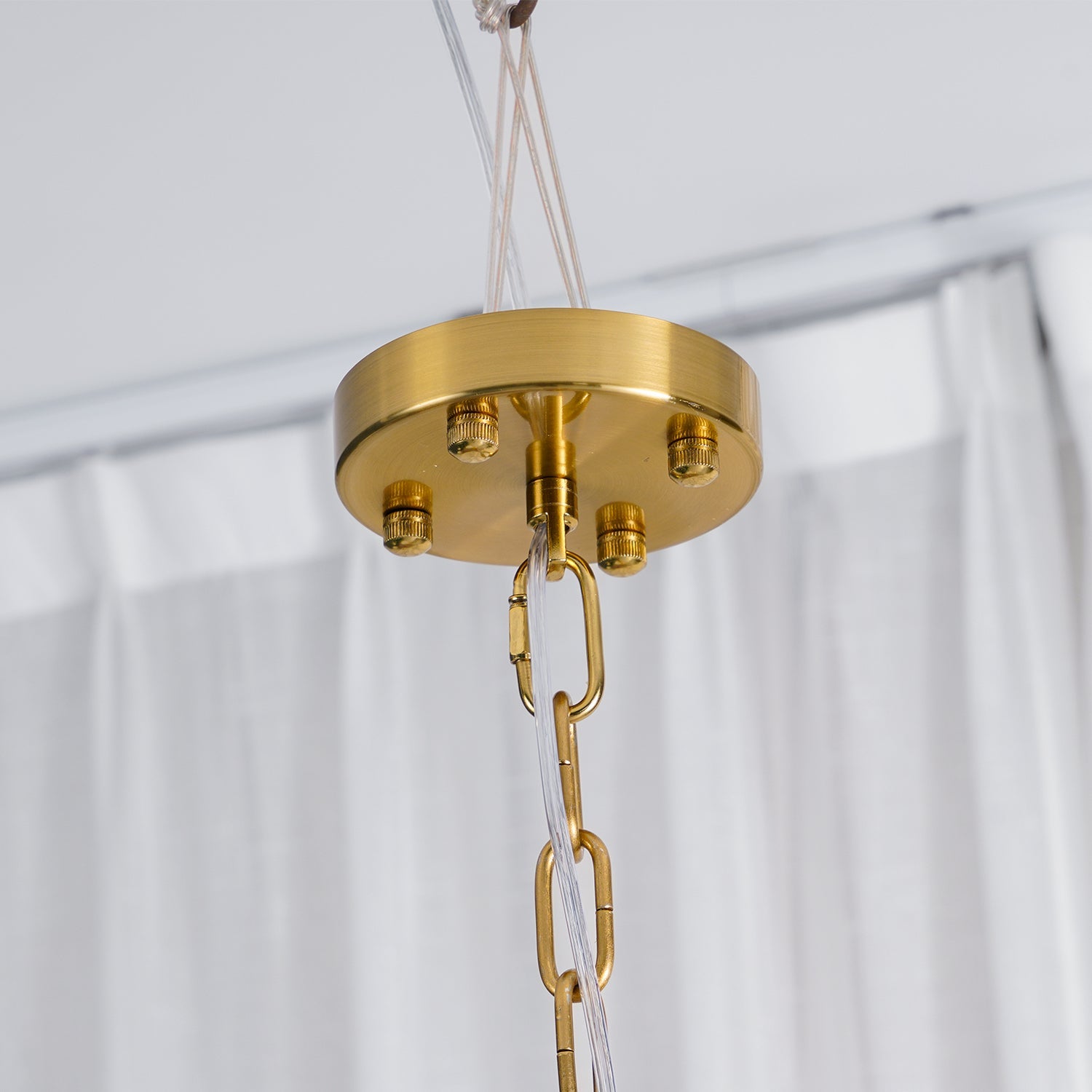 Chandelier Glass Murano 19.6 in Indoor Ceiling Light White Amber Clear Decorative Fixture | Thomler