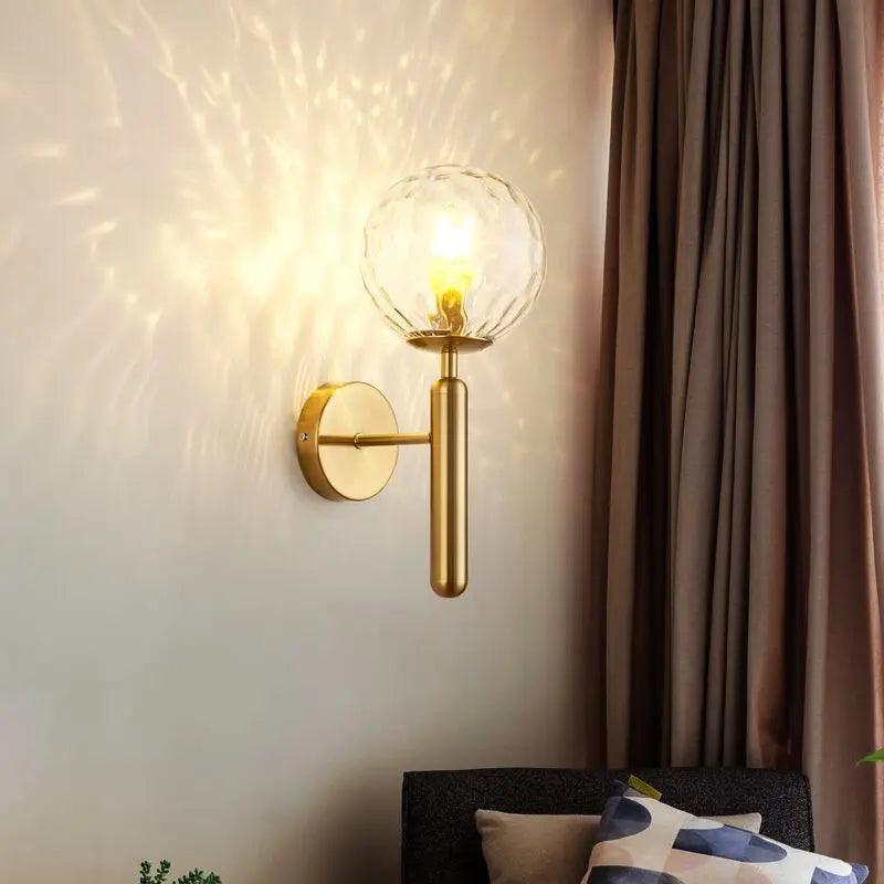 Decorative Wall Sconce Light with Handcrafted Glass Shade for Living Room Bedroom Hallway Modern Brass Black Finish | Thomler