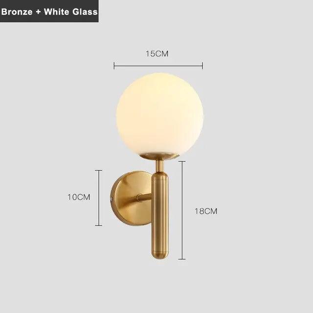 Decorative Wall Sconce Light with Handcrafted Glass Shade for Living Room Bedroom Hallway Modern Brass Black Finish | Thomler
