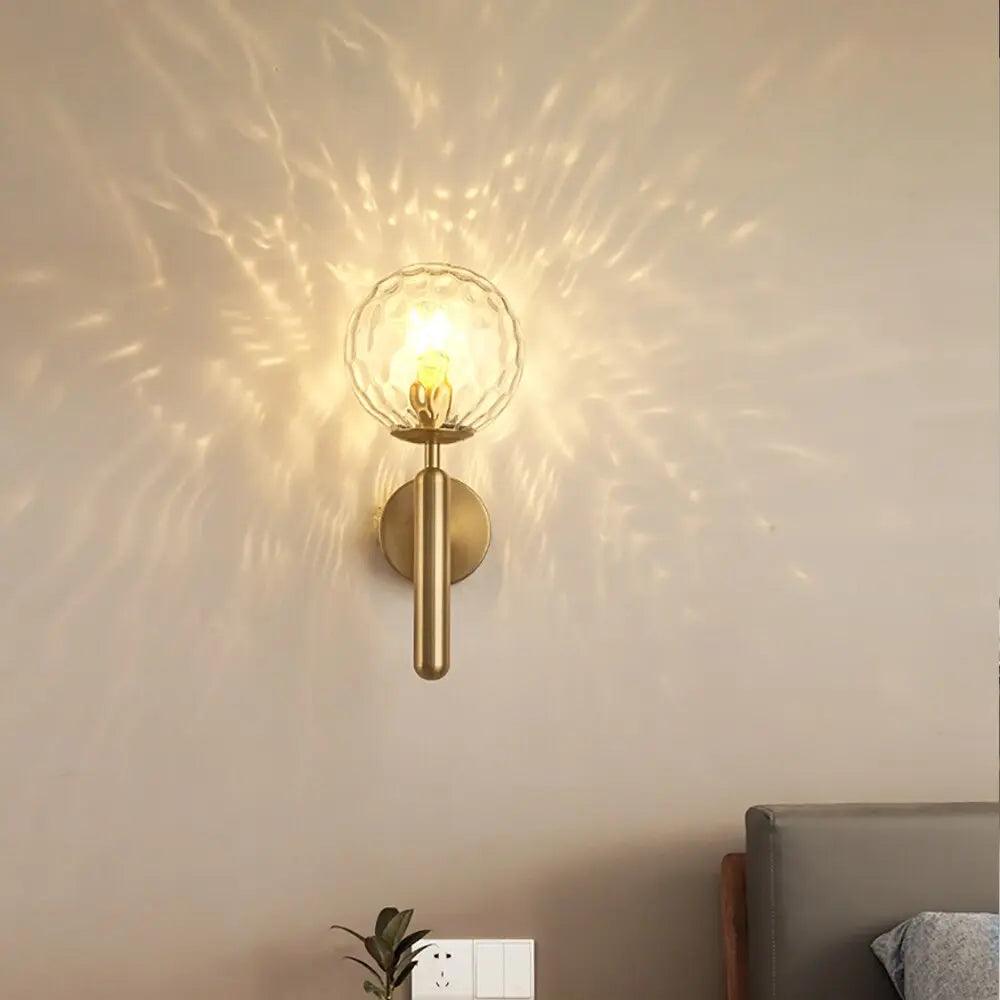 Decorative Wall Sconce Light with Handcrafted Glass Shade for Living Room Bedroom Hallway Modern Brass Black Finish | Thomler