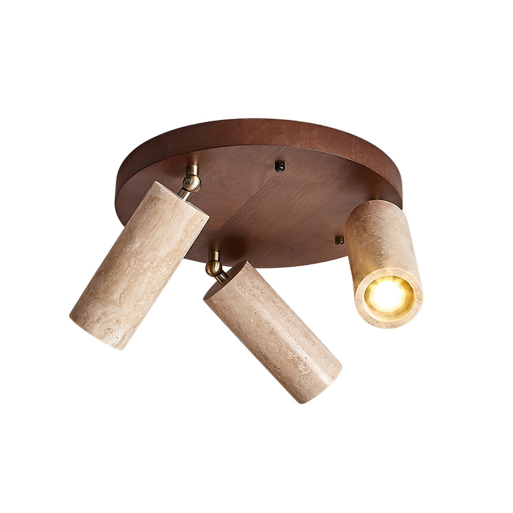 Ceiling Spotlight Travertine Wood 3 Light Adjustable Kitchen Hallway Directional Ceiling Lamp Modern Natural Interior | Thomler