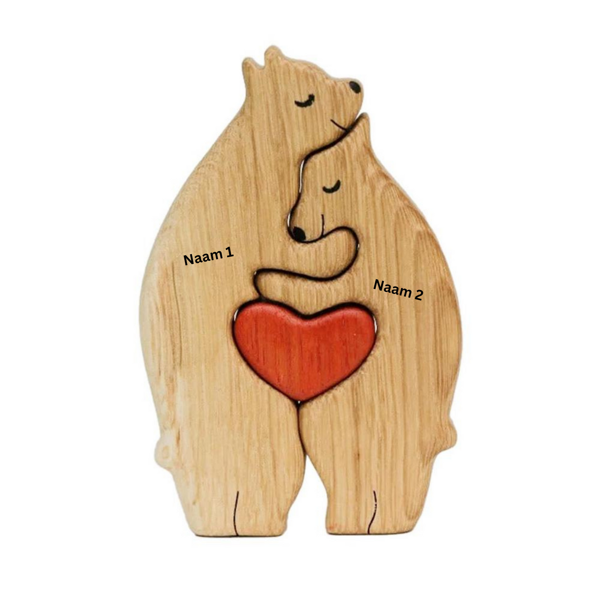 Hand-Carved Wooden Family Figures – Natural Wood Keepsake Display for Shelves & Mantels | Thomler