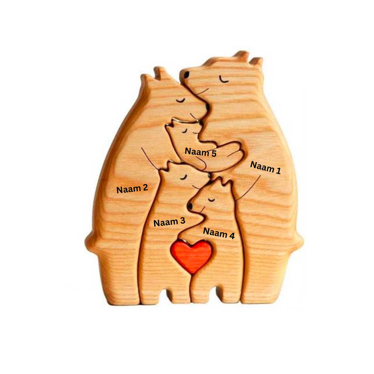 Hand-Carved Wooden Family Figures – Natural Wood Keepsake Display for Shelves & Mantels | Thomler