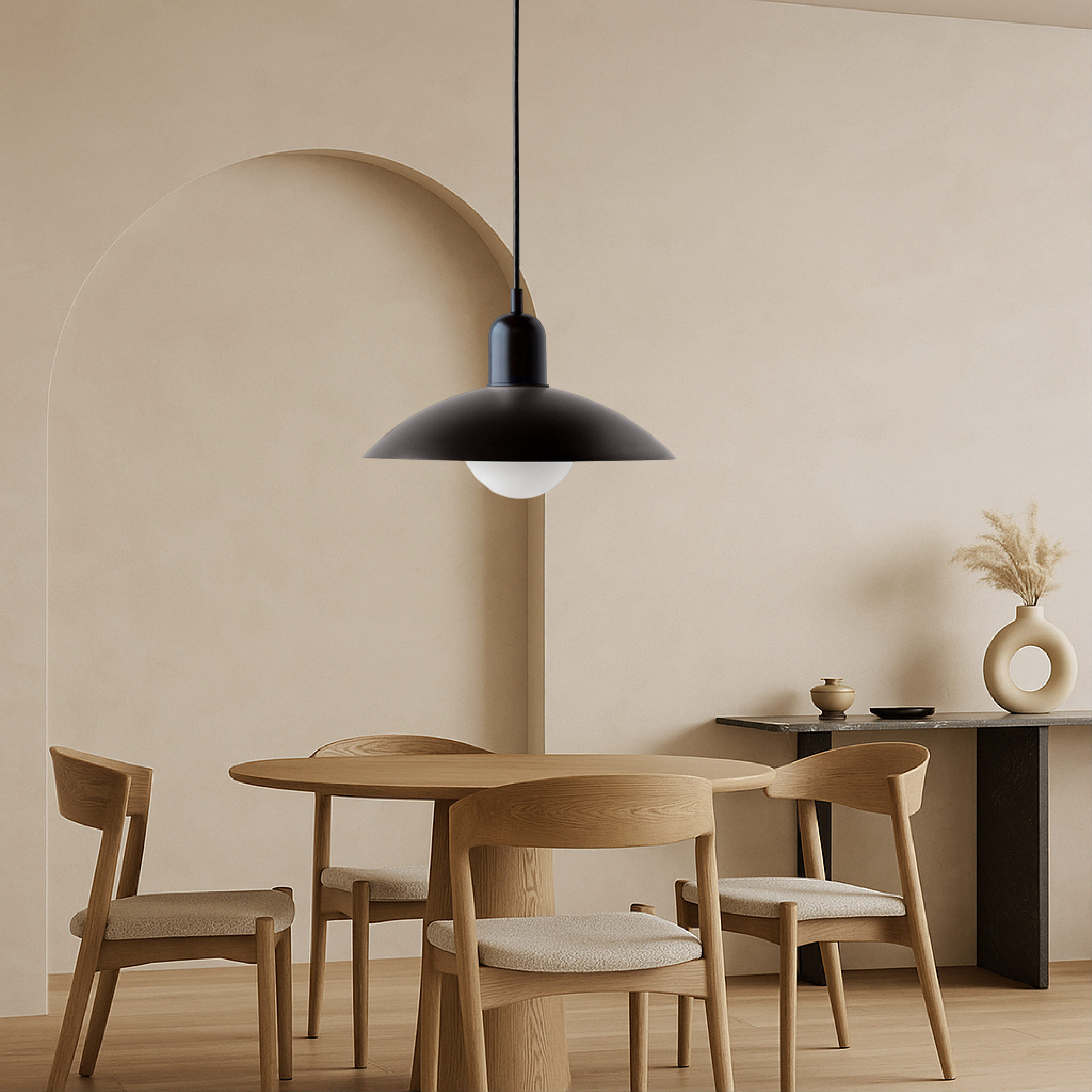 Pendant Light Iron 32.0 cm Black White Dining Room Kitchen Island Scandinavian Hanging Ceiling Lamp | Thomler