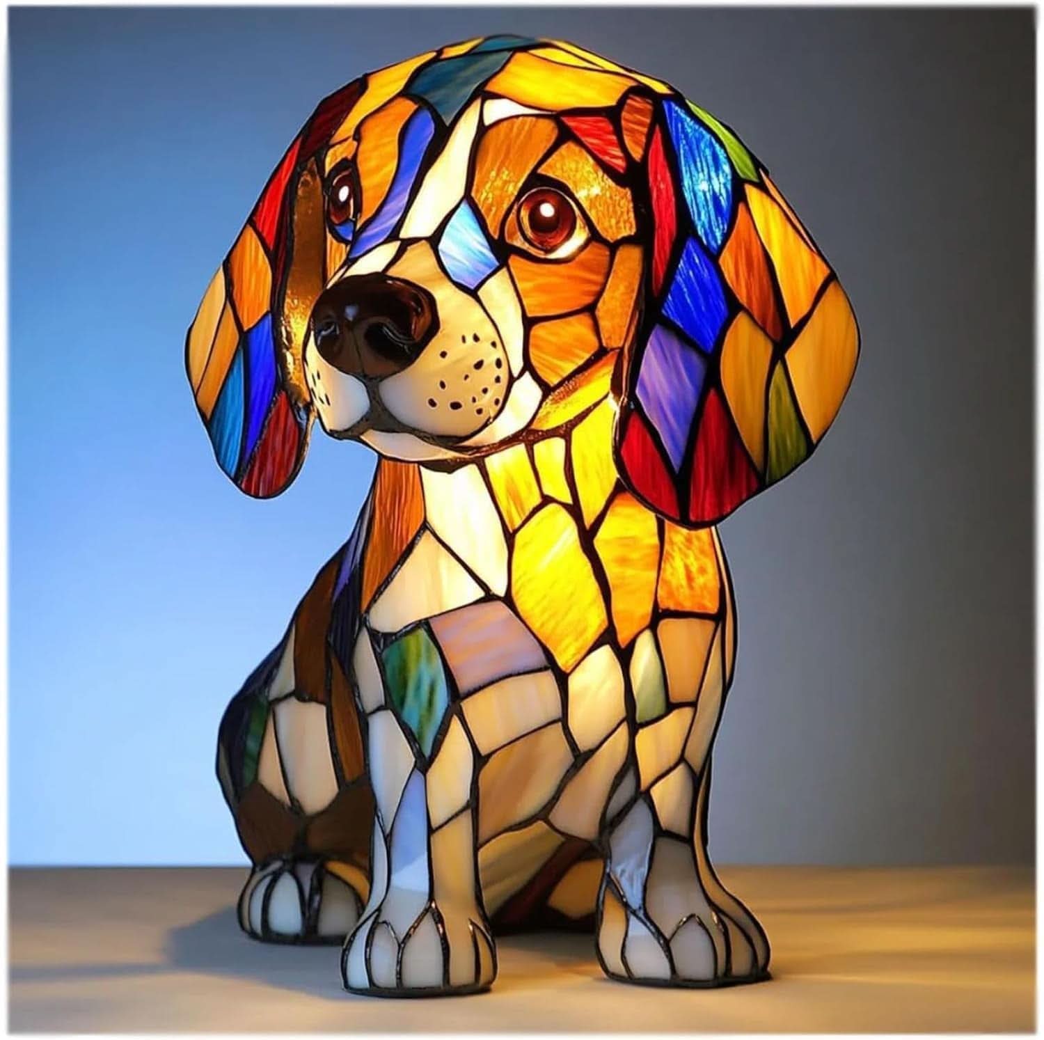 USB Powered Dog Breed LED Night Light 6 in Accent Lamp Warm Glow for Bedroom Nightstand Desk Shelf Decor Puppy Sculpture Chihuahua Corgi Dac | Thomler