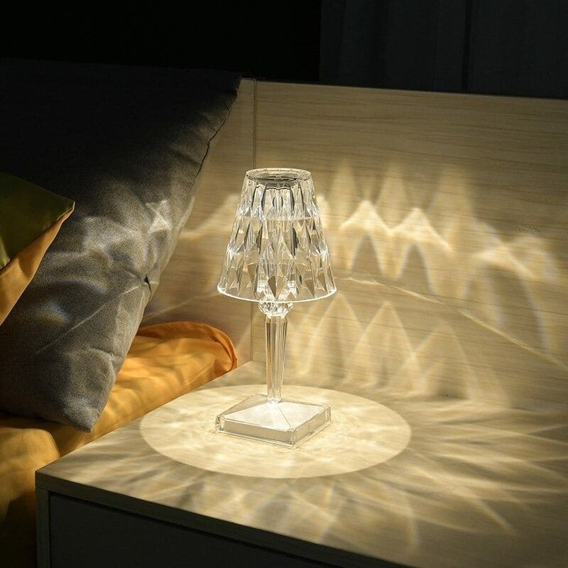 Tafellamp Kristal Dimbaar Touch 3 Standen Oplaadbaar Design | Sansoti