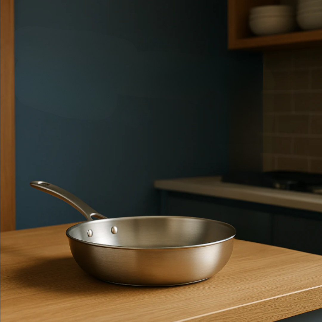 Frying Pan Titanium 26.0 cm Non-Stick-Free Hammered Finish Daily Cooking Induction Gas Electric Kitchen Skillet | Thomler