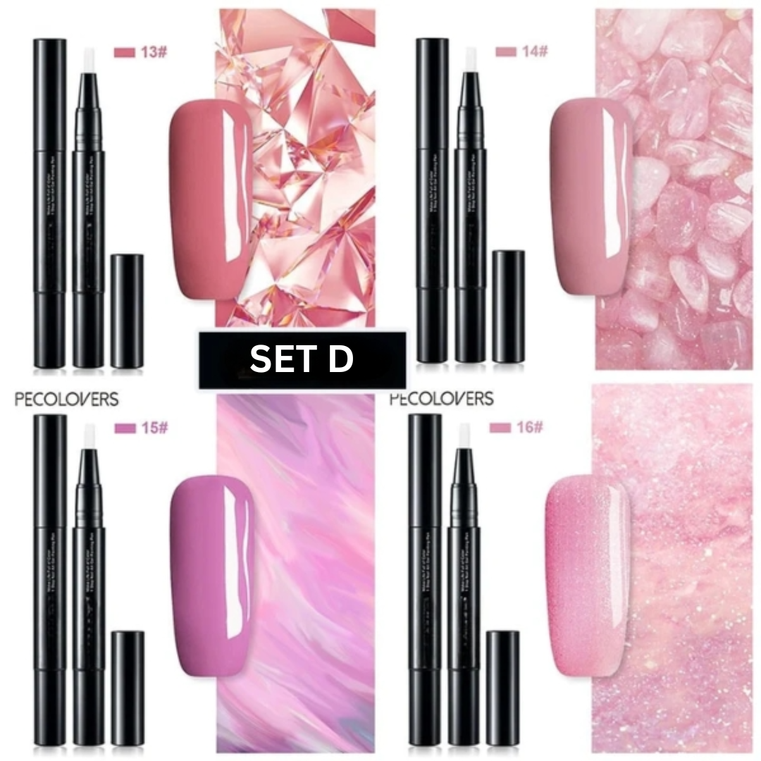 Gel Nail Art Pens Fast-Drying High-Pigment Formula for Precise Lines Ombre Gradients French Manicure Home Use 3-in-1 Polish | Thomler
