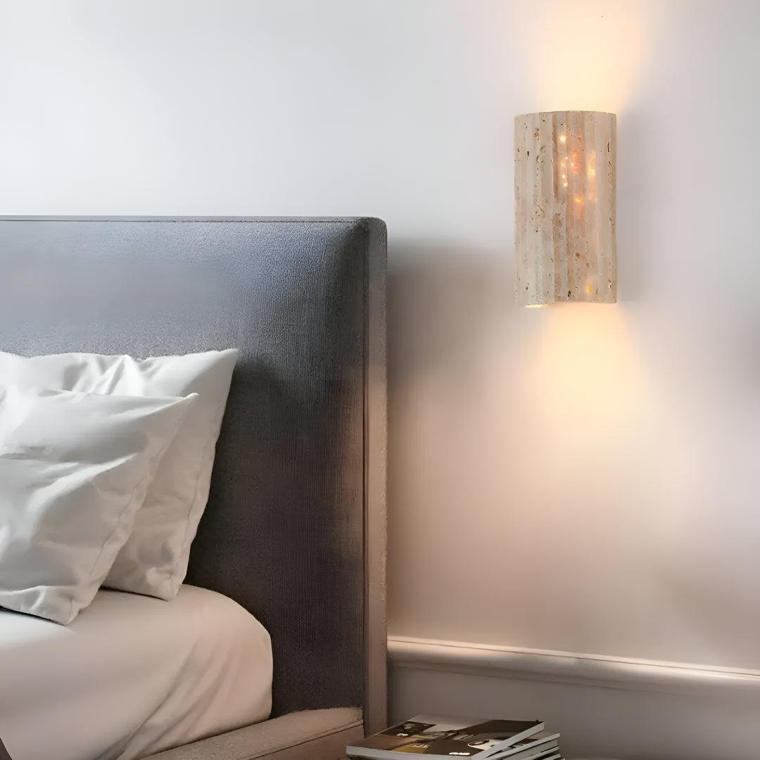Natural Stone Wall Sconce with Warm LED Light for Modern Living Room, Bedroom & Hallway Lighting | Thomler