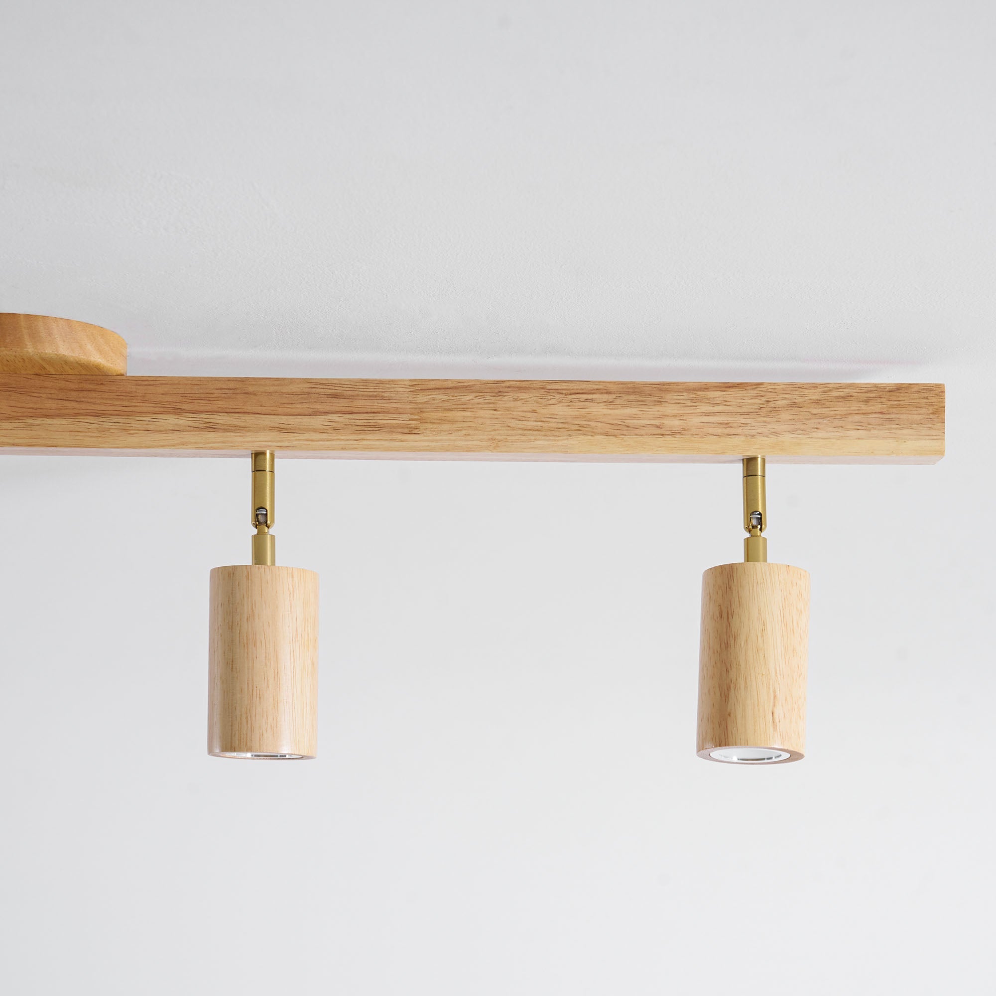 Wood Pendant Track Light 4 Heads 39.4 in Indoor Ceiling Wall Rustic Modern Lamp | Thomler