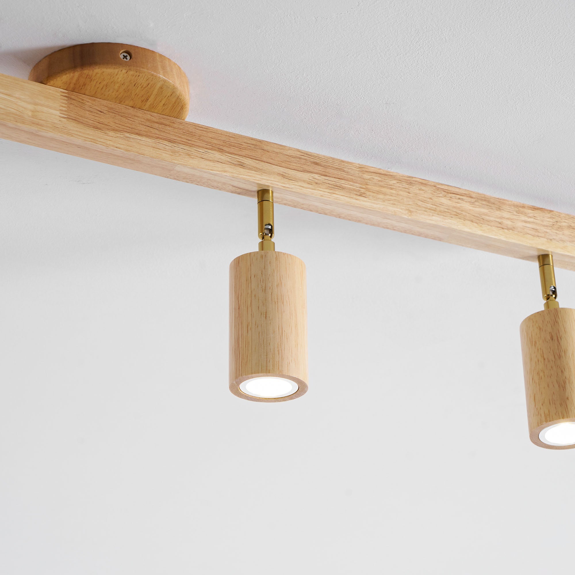 Wood Pendant Track Light 4 Heads 39.4 in Indoor Ceiling Wall Rustic Modern Lamp | Thomler