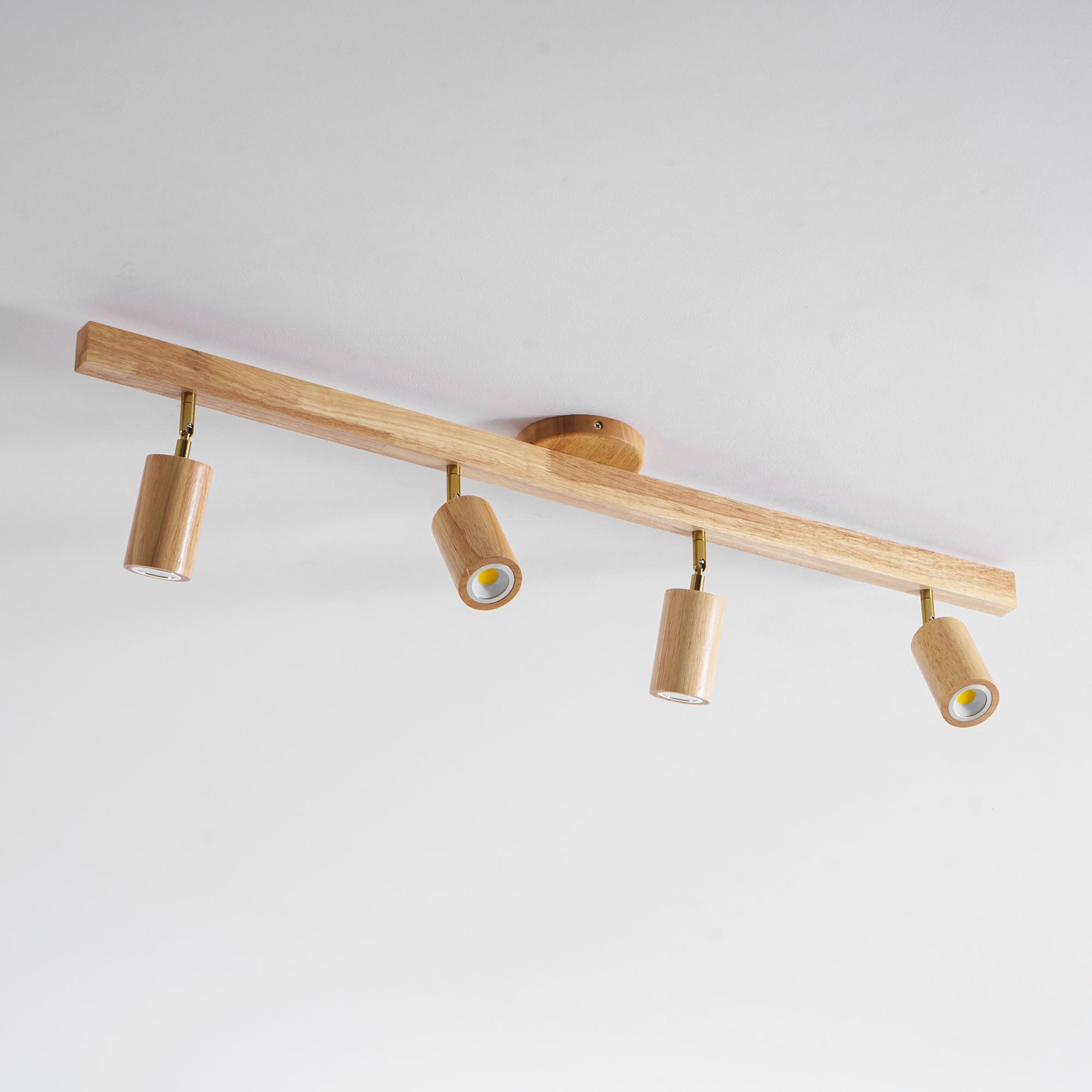 Wood Pendant Track Light 4 Heads 39.4 in Indoor Ceiling Wall Rustic Modern Lamp | Thomler