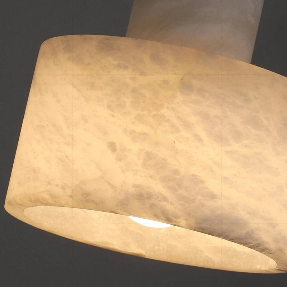 Round Stone Hanging Light Fixture with Soft Glow Diffusion for Dining Room & Bedroom | Thomler