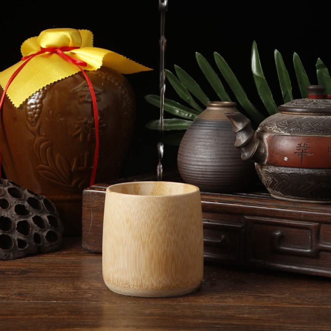 Handcrafted Organic Bamboo Water Cup – Artisan-Made Sustainable Drinking Vessel for Tea, Coffee & Everyday Beverages | Thomler