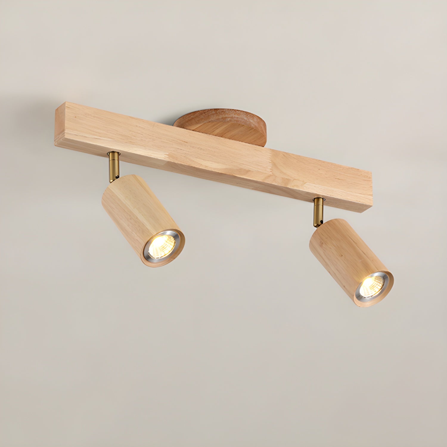 Wood Pendant Track Light 4 Heads 39.4 in Indoor Ceiling Wall Rustic Modern Lamp | Thomler