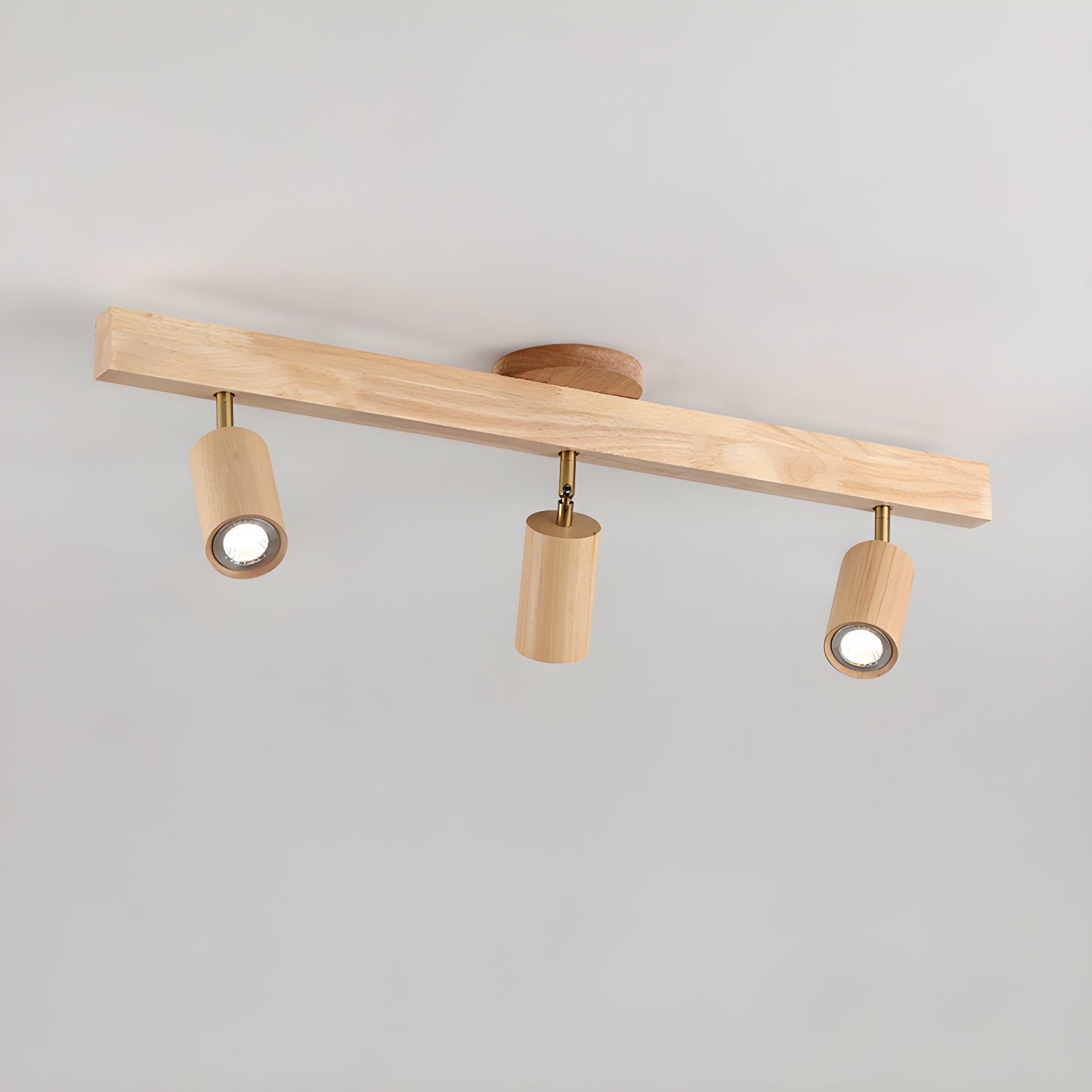 Wood Pendant Track Light 4 Heads 39.4 in Indoor Ceiling Wall Rustic Modern Lamp | Thomler