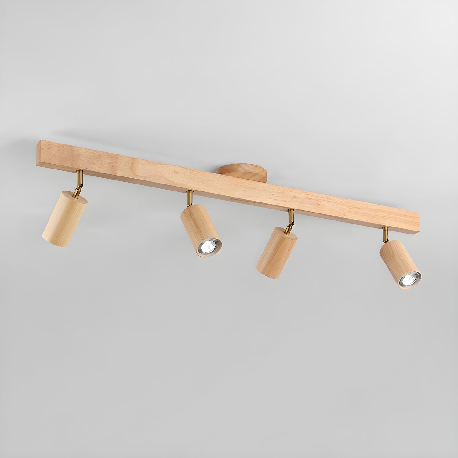 Wood Pendant Track Light 4 Heads 39.4 in Indoor Ceiling Wall Rustic Modern Lamp | Thomler