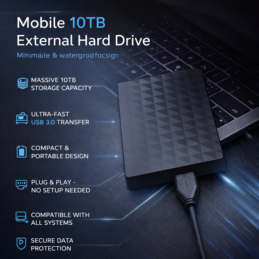 Navando | Compacte Externe Harde Schijf Met 10 TB