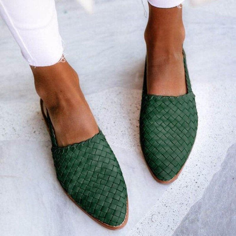 Navando | Gevlochten Slingback Sandaal Met Lage Hak