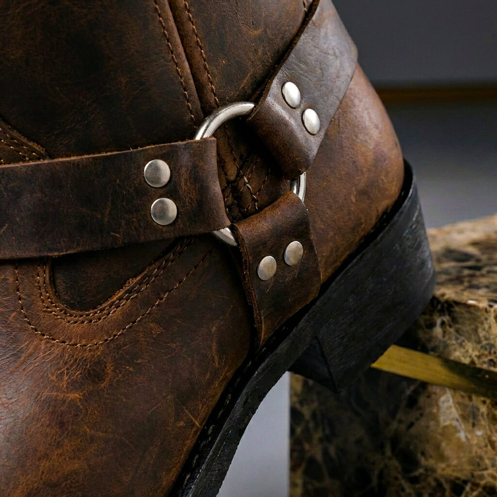 Navando | Vintage Harness Cowboylaarzen Voor Heren