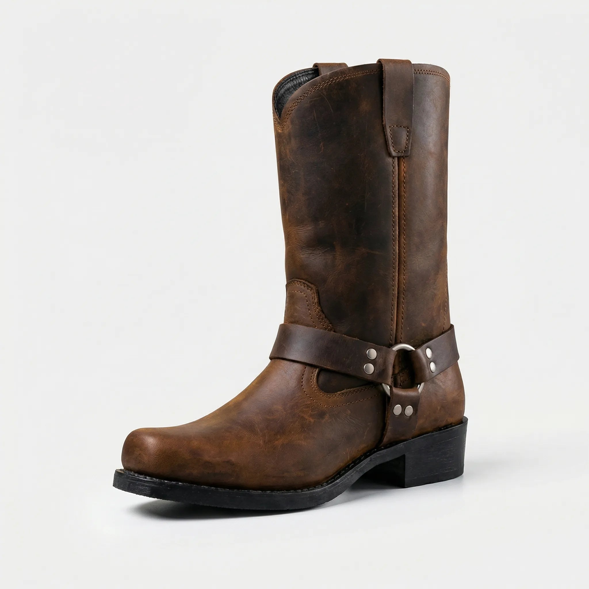 Navando | Vintage Harness Cowboylaarzen Voor Heren