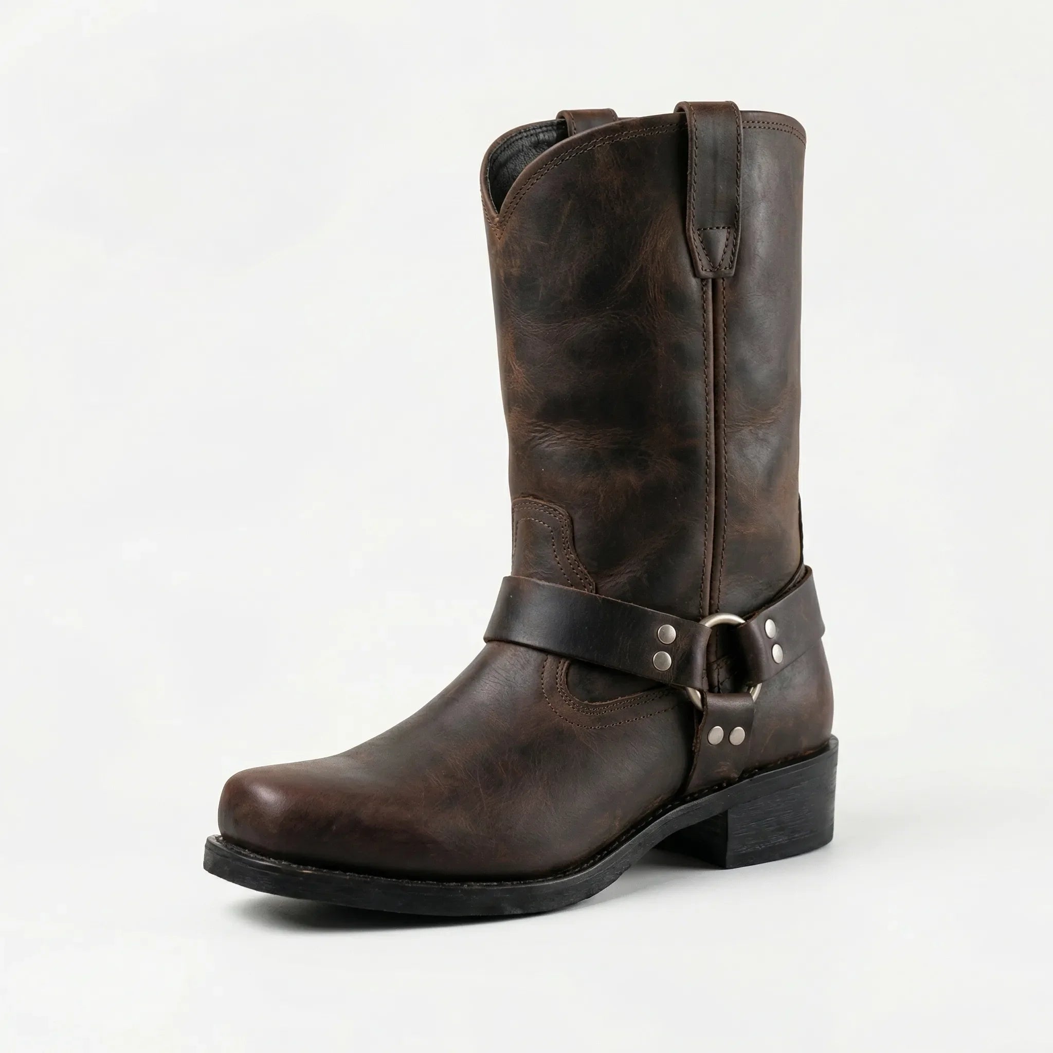 Navando | Vintage Harness Cowboylaarzen Voor Heren
