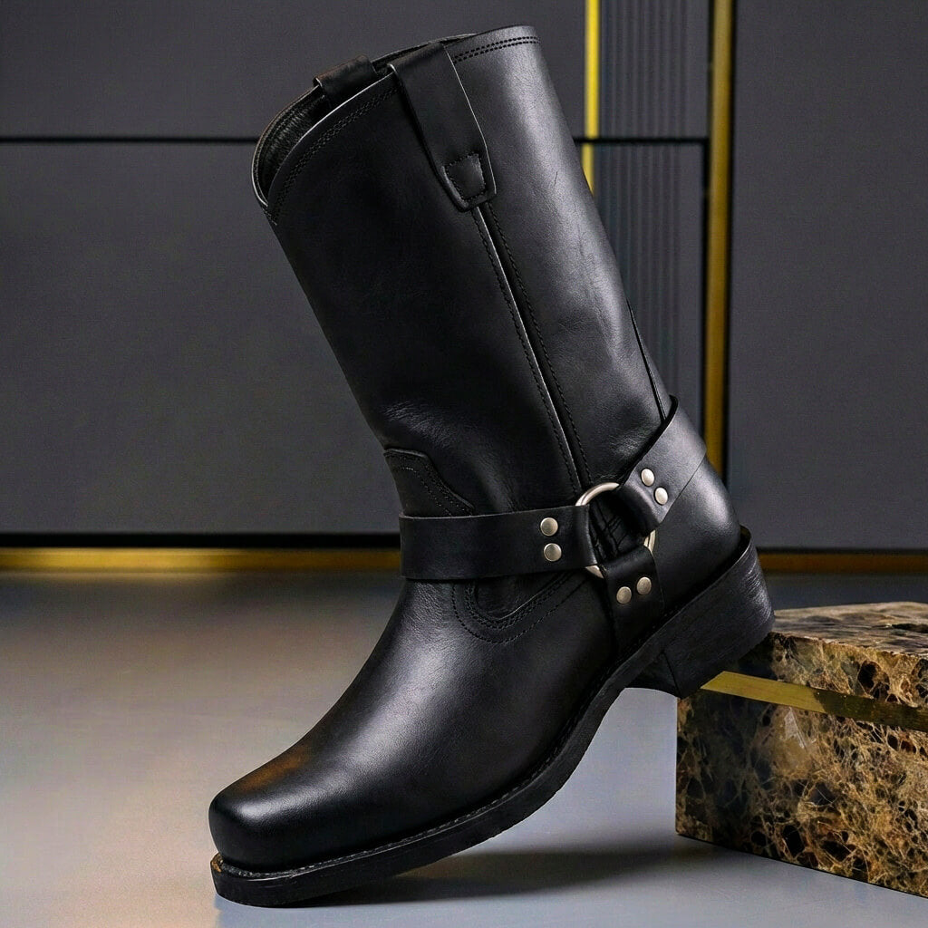 Navando | Vintage Harness Cowboylaarzen Voor Heren