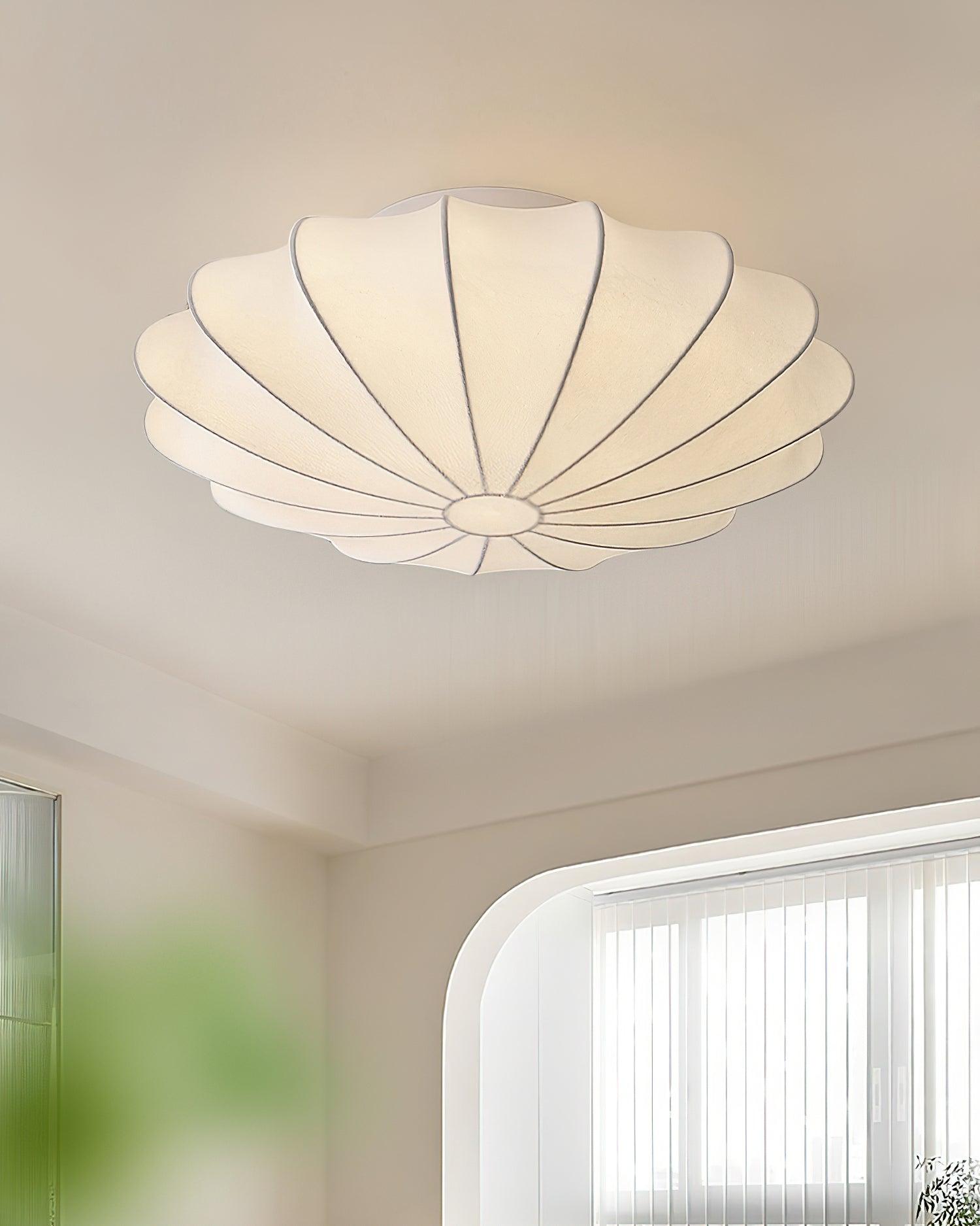 Ceiling Light Metal Silk 15.7 in White Indoor Living Room Bedroom Wall Mount Fixture Modern Decorative Lighting | Thomler