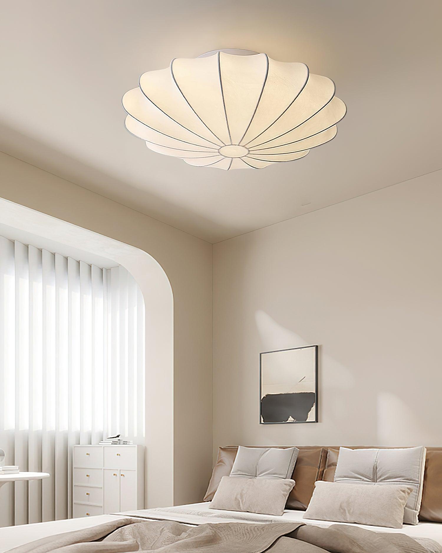 Ceiling Light Metal Silk 15.7 in White Indoor Living Room Bedroom Wall Mount Fixture Modern Decorative Lighting | Thomler