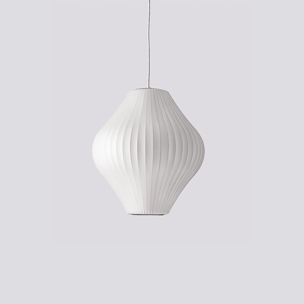 Bubble Silk Pendant Light 19.7 in White Ceiling Dining Room Modern Hanging Lamp | Thomler