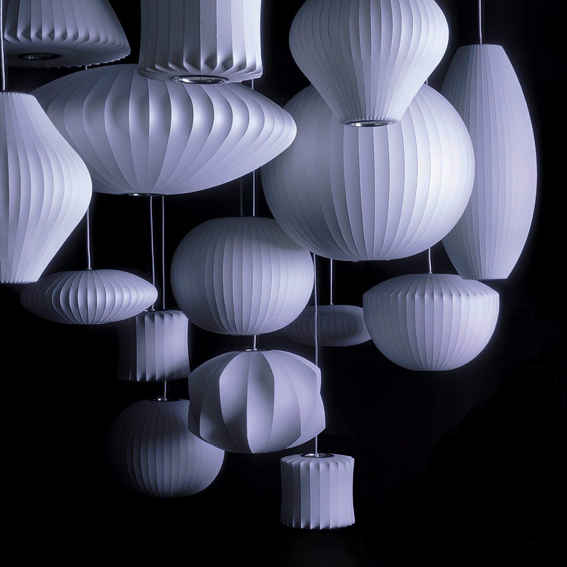 Bubble Silk Pendant Light 19.7 in White Ceiling Dining Room Modern Hanging Lamp | Thomler