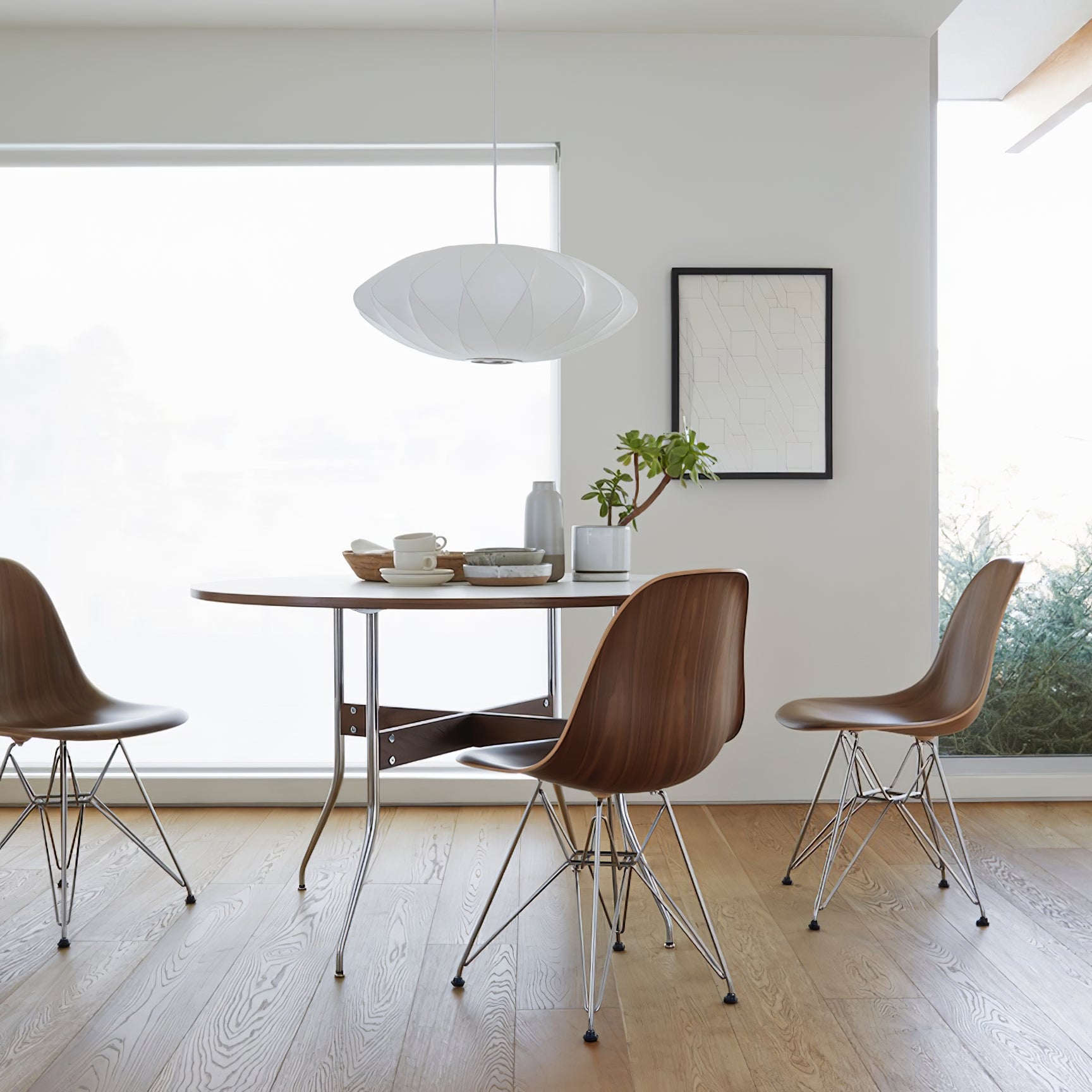 Bubble Silk Pendant Light 19.7 in White Ceiling Dining Room Modern Hanging Lamp | Thomler