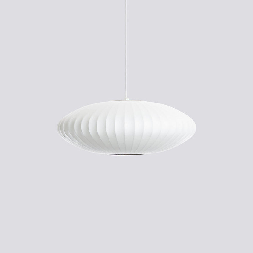 Bubble Silk Pendant Light 19.7 in White Ceiling Dining Room Modern Hanging Lamp | Thomler