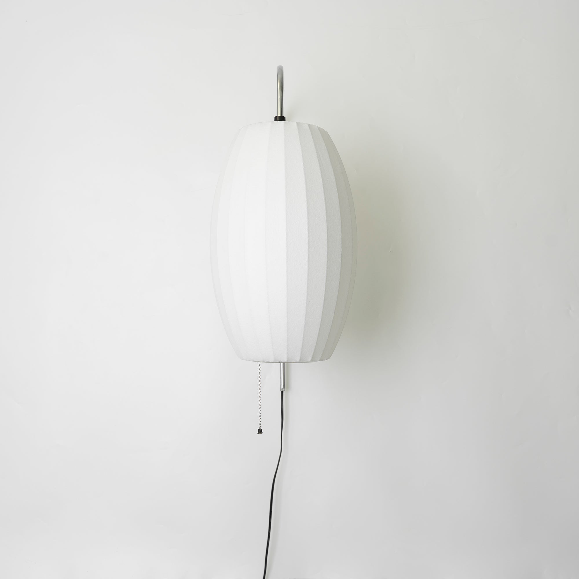 Wall Lamp Walnut Opal Shade 40.0 cm White Bedroom Living Room Plug In Reading Light Japandi Mid Century Accent Lighting | Thomler