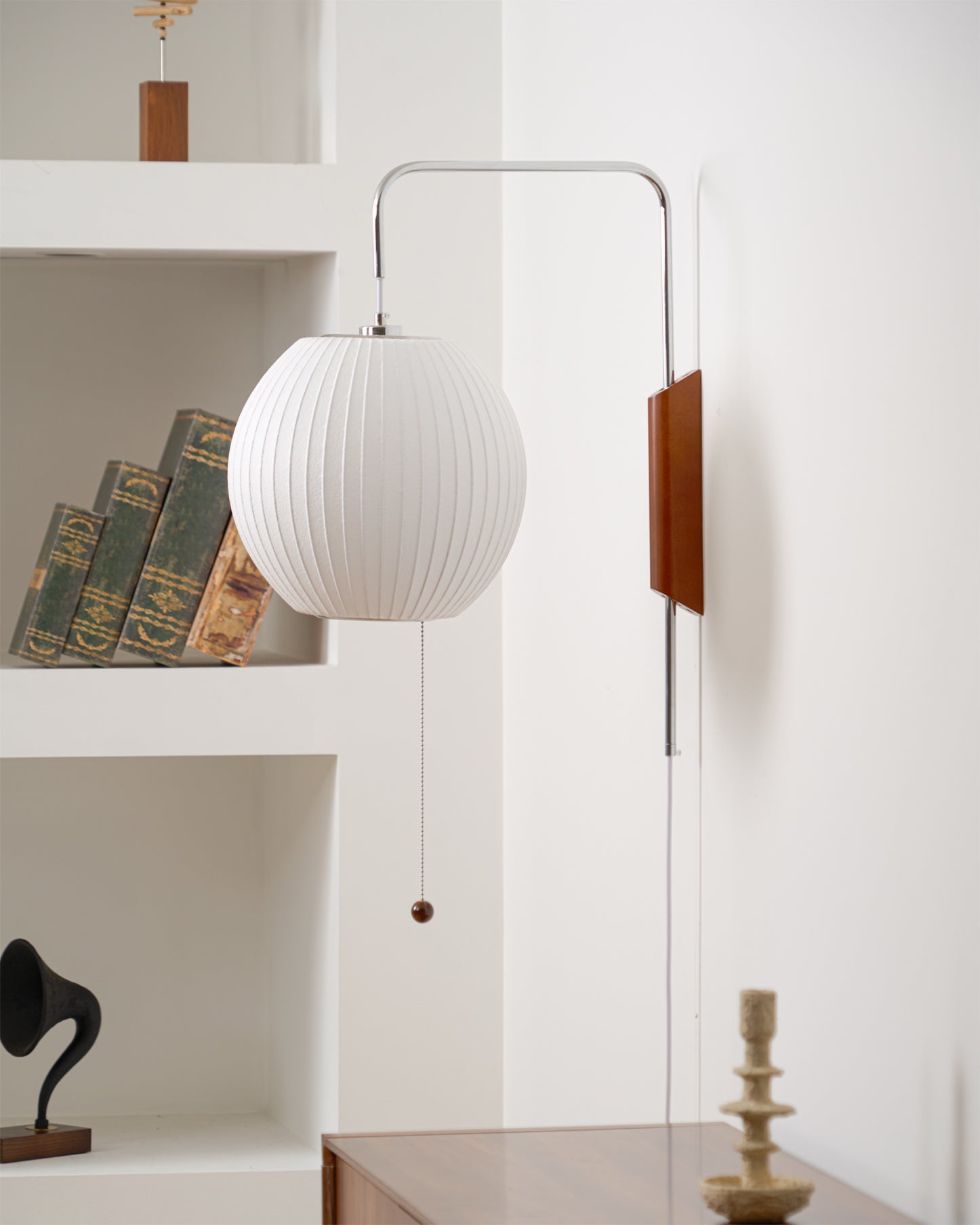 Wall Lamp Polymer Steel 11 in x 15.8 in Walnut Indoor Reading Bedroom Accent Lighting | Thomler