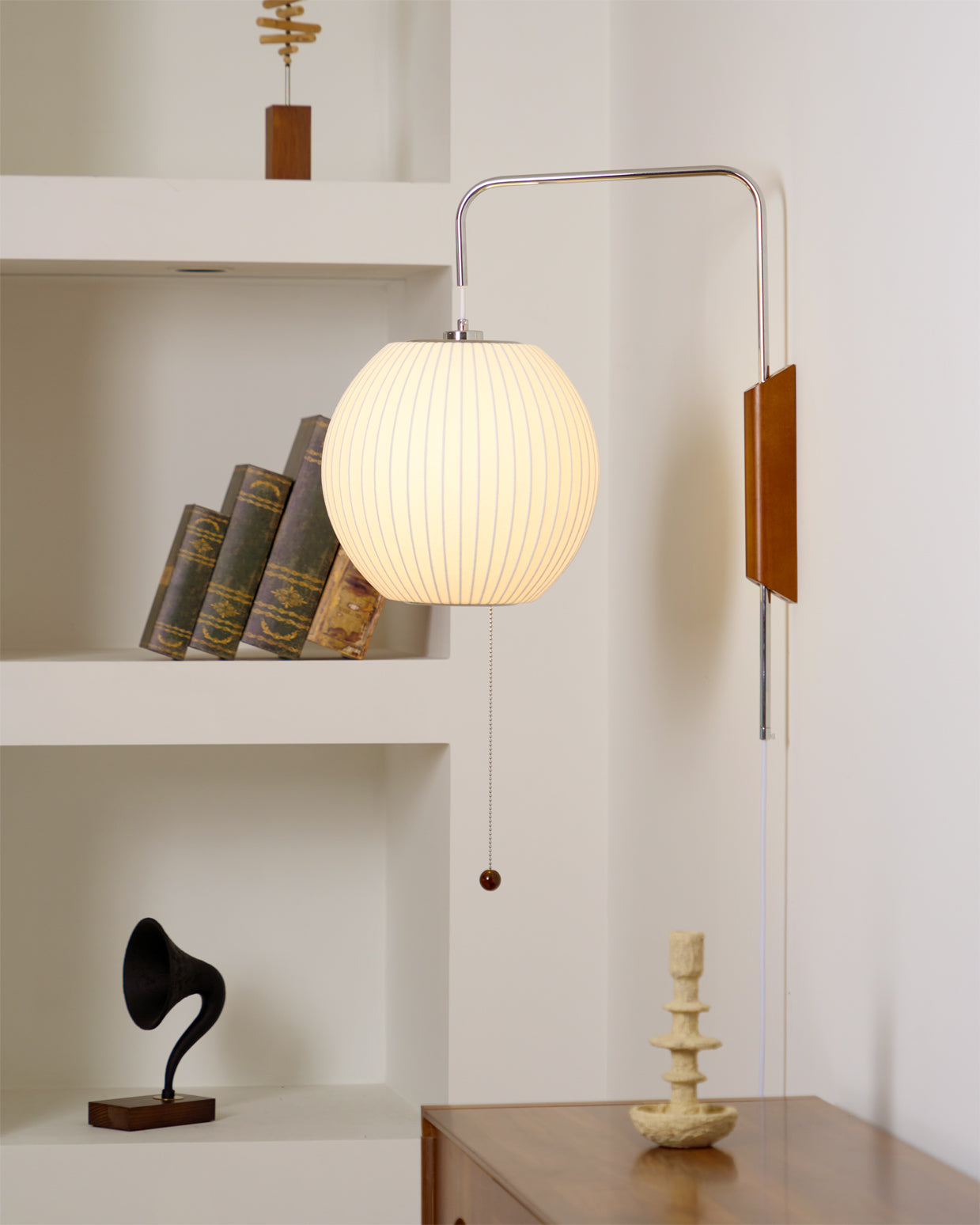 Wall Lamp Polymer Steel 11 in x 15.8 in Walnut Indoor Reading Bedroom Accent Lighting | Thomler