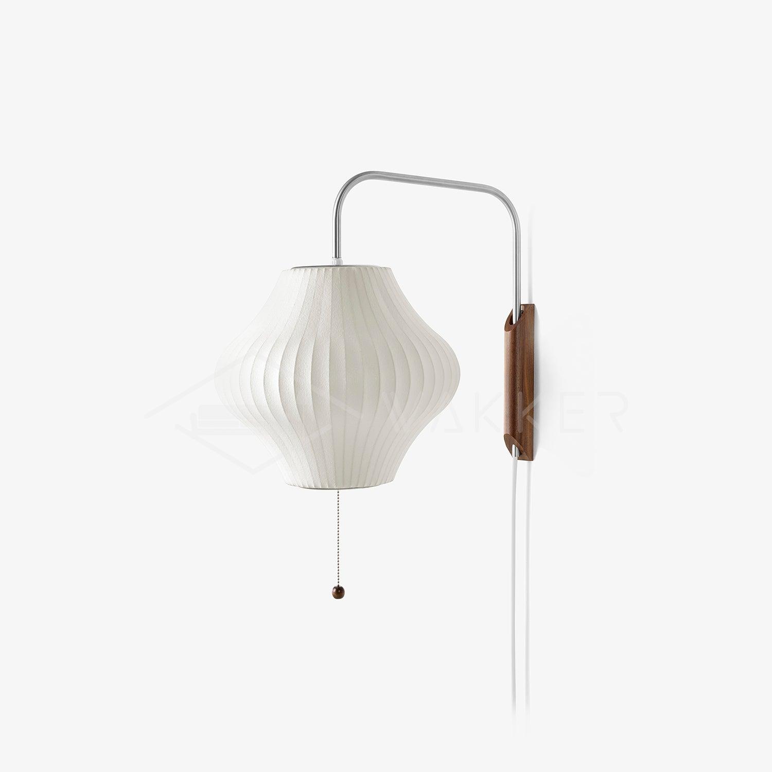 Ball Wall Sconce Swivel LED 15.7 in Chrome Walnut Indoor Lighting Adjustable Plug Cord | Thomler