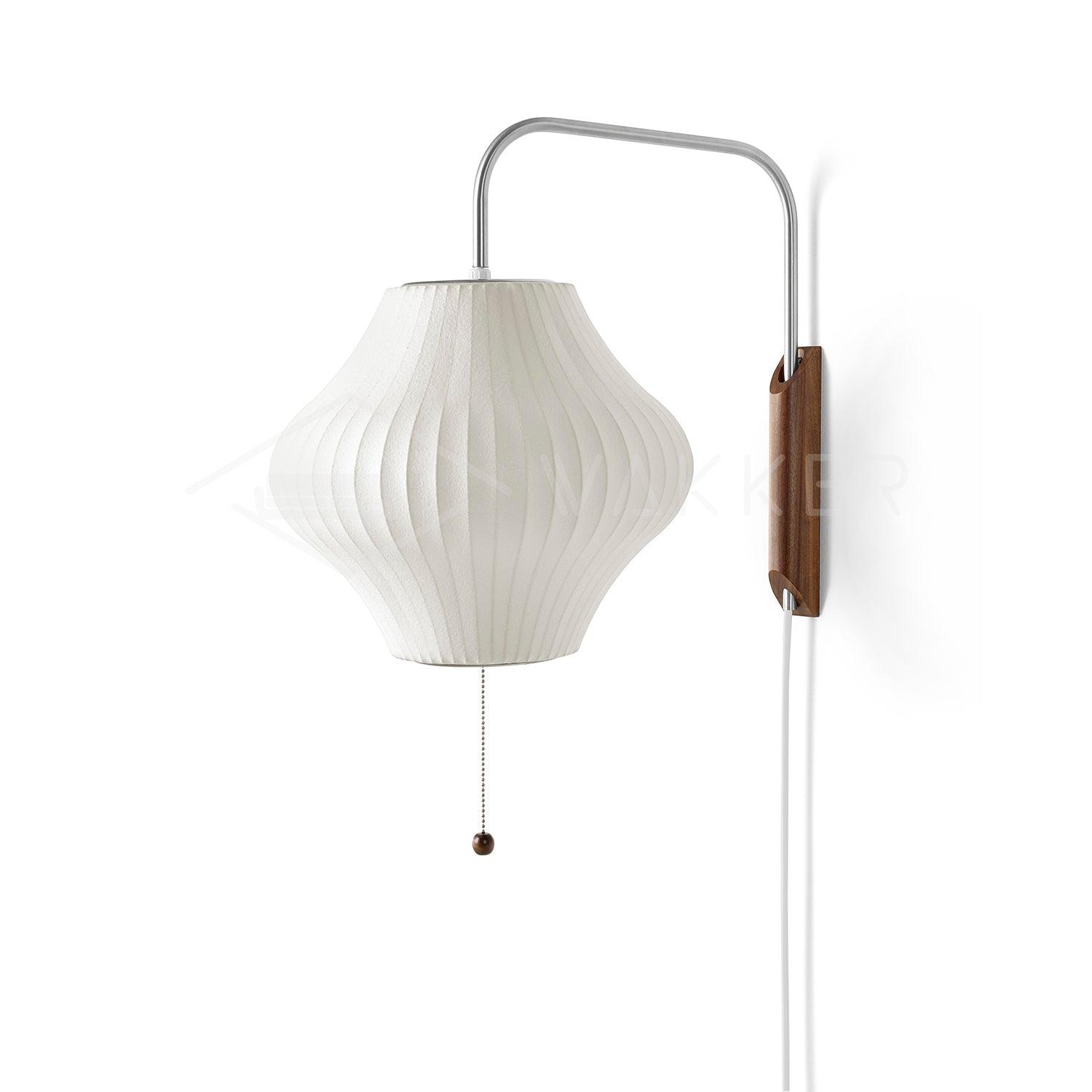 Ball Wall Sconce Swivel LED 15.7 in Chrome Walnut Indoor Lighting Adjustable Plug Cord | Thomler
